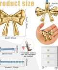 Dang Stylish Gold Bow Cabinet Handles Eight Pack Plus Heavy Duty Screws Easy Install Drawer Knobs For Dressers And Cabinets product size details