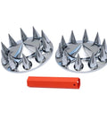 Chrome Plated Front Axle Cover Kit For Semi Trucks With Thread On 33mm Lug Nut Covers Removable Caps ABS Plastic Hub Caps