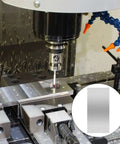 6061 T651 Aluminum Sheet Metal 6 By 12 By 1/16 Inch Flat Plate in industrial milling machine with inset showing smooth surface
