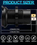Dimensions of Heavy Duty 12V USB C Charger With PD 20W And 18W QC3 Waterproof Power Outlet for car and marine use.