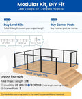 Knockout Modular Cable Railing Kit With Stainless Steel Wires And Smooth Finish Handrail 36 Inch System project layout example with dimensions.