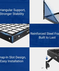 2x4 Ft Wall Mount Garage Storage Shelves 2 Pack Black Heavy Duty Steel Rack 330 Lb Per Shelf 660 Lb Total Load Triangular Brace Design For Stable Wall Organization Of Bins Tools Gear, triangular support detail