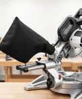 Two Pack Miter Saw Dust Collection Bags Made From Heavy Duty Nylon and Steel Ring With Adjustable Zipper Opening Fits Table Saws Belt Sanders and Planers Straight Up Badass for No Hassle Shop Cleanup on miter saw.