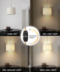 Plug In Pendant Lights With Smooth Dimmer Switch And 15 Foot Braided Hemp Cord For Super Chill Bedroom Or Living Room Vibes Two Pack, showing dimming options.