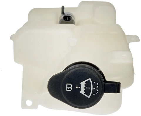 Front view of Direct Replacement Washer Fluid Reservoir With Cap For Cadillac, Chevy, And GMC Models - Leak Free Storage, Easy Install