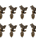 Acorn Drawer Knobs With Leaf Pedestal Eight Piece Set In Antique Zinc Alloy And Copper Finish Squirrel Knob Pendant Pull Handles