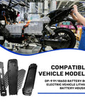 Heavy Duty Downtube Ebike Battery Case For Up To Ninety One 18650 Cells Diy Electric Bike Pack With Rock Solid Mechanical Lock And Thirty Six Volt Ready Setup For Daily Rides in a workshop setting.