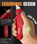 Box Cutter Retractable Metal Utility Knife Set With Built In Storage Tool Free Blade Change Safety Lock Extra 10 SK5 Blades