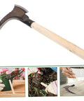 Portable Manganese Weeding Sickle With Non Slip Handle For Gardening Handy Lightweight Durable Tool For Flower And Vegetable Care Multi Functional Harvesting And Cultivation on display including close-up uses in gardening.