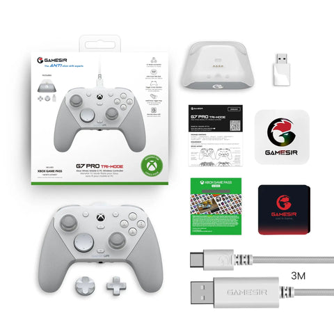 Packaging and components of Wired And Wireless Xbox Controller For Series X S PC And Android With Tri Mode Connectivity