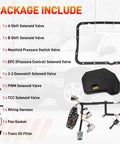 4L60E 4L65E Transmission Master Solenoid Kit With EPC TCC 3-2 PWM Harness Filter Gasket, parts displayed on package