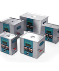 Heavy Duty 11 Liter Ultrasonic Cleaner Featuring 40 80 And 120 Khz Transducers For Vinyl Records Stainless Steel Basin and controls.