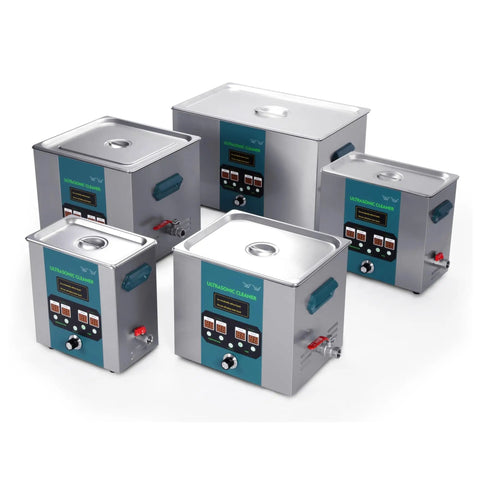 Heavy Duty 11 Liter Ultrasonic Cleaner Featuring 40 80 And 120 Khz Transducers For Vinyl Records Stainless Steel Basin and controls.