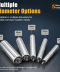 Beefy Stainless Steel Conveyor Roller For Table Saw Outfeed And Workbench Support, Smooth Rolling Bearings For Woodworking, Material Loading And Transfer, 25mm/1in Dia By 15.7in/400mm with 5 size options