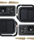 Jeep Wrangler Exterior And Interior Door Handles With Keepers Kit For YJ TJ 1991 2002 Full Doors Replaces 55176382AE 55176383AE
