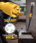 Heavy Duty Nema L6 30P To 6 20R AC Adapter Plug And Play Twist Lock Male Connector close-up view with welding activity.