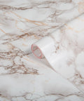 Brown Marble Self Adhesive Film For Walls And Furniture Peel And Stick Decorative Vinyl Wrap Cortes Brown Marble Look 17 By 78 Inches in a roll