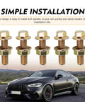 10 Piece Car Flange Bolts Kit M8 Flange Bolts High Carbon Steel Rustproof Hex Nut Screws Flange Manifold Bolt On Kit Replacement For Most Cars Trucks SUVs Gold Finish with car backdrop