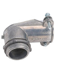 Rock Solid 90 Degree Squeeze Connector For 1 Inch AC MC And Flexible Metal Conduit, zinc alloy elbow fitting, durable and compact design.