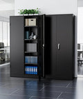 72 Inch Metal Storage Cabinet With Locking Doors, Your Go To Heavy Duty Garage Organizer, Tall Office Cabinet With Adjustable Shelves For Home Pantry Classroom Or Workshop, Scratch Resistant Powder Coat Finish