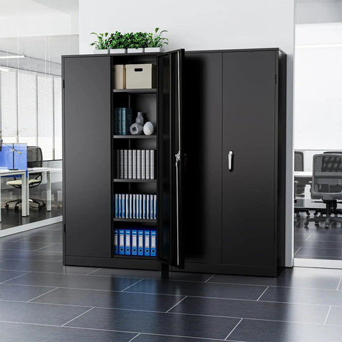 72 Inch Metal Storage Cabinet With Locking Doors, Your Go To Heavy Duty Garage Organizer, Tall Office Cabinet With Adjustable Shelves For Home Pantry Classroom Or Workshop, Scratch Resistant Powder Coat Finish