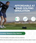 Golfer using Hybrid Golf Launch Monitor for ball speed, club speed, distance, and smash factor on a golf course