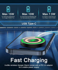 15W Magnetic Wireless Charger Pad For Galaxy S21 Through S26 And Pixel Pro Phones, Fast Magnetic Charge Dock With USB A C