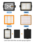 19 Piece Replacement Parts Kit For AI Robot Vacuum Cleaner Compatible With AV2501AE RV2502AE HEPA filter front and back view