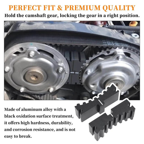 9 Piece Engine Camshaft Alignment Locking Timing Tool Kit With Water Pump Wrench for GM 16V 1.4 1.6 1.8 engines shown.