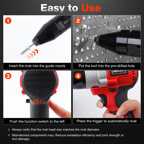 Using Cordless Rivet Gun For Milwaukee 18V Battery Tool Only With Brushless Performance Pop Rivet Tool for riveting metal