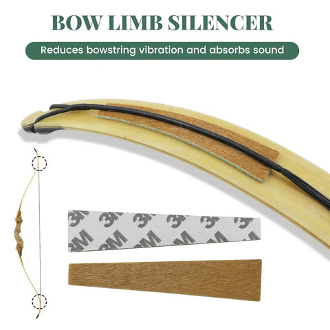 Bow String Silencers Kit With Rabbit Fur String Silencers And Leather Bow Limb Silencer Strip Arrow Rest Archery Accessories