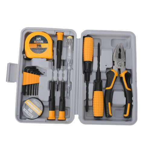 Hardware Tool Set With Sturdy Handles For Household Repair And Maintenance 15 Piece Kit For Daily Home Fixes Durable CrV Alloy Tools
