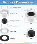 Round Waterproof Cable Gland Pass Through For Marine Auto And Home, Split Seal Design, includes gasket deck ring components.