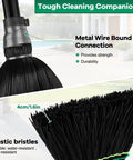 Heavy Duty Outdoor Broom With Stiff Bristles For Beast Mode Cleaning On Driveways Gardens Garages And More with metal wire bound connection