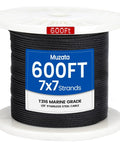 600 Ft One Eighth Inch Black Stainless Steel Cable Railing Kit For Indoor Outdoor Use With 1800 Lb Breaking Strength T316 Wire Rope 7x7 Strand Includes Hardware For Quick Install And Durable Weatherproof Rails spool