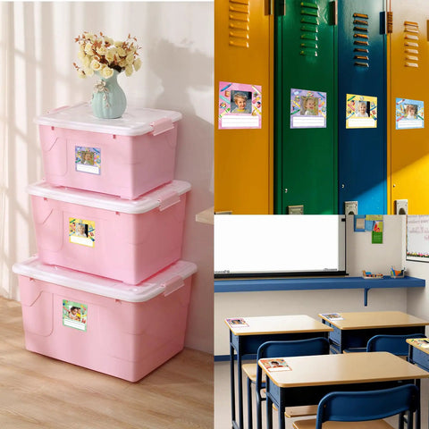 36 Pack Crayon Photo Nameplates For Classroom Desks And Cubbies Self Adhesive Name Tags With Photo Space 4.7 By 4.7 Inches