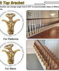 Premium Aluminum Stair Baluster Spindle Kit Adjustable Angle Tilt top bracket for platforms and stairs, accommodating different heights.