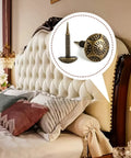 Top Shelf Vintage Floral Upholstery Tacks 240 Piece Set Antique Bronze Furniture Nails on upholstered bed headboard.