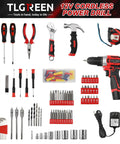 All In One Home Tool Kit With 12V Cordless Drill And Magnetic Bits 138 Piece Set For DIY Repairs And Furniture Assembly Durable Case With Fast Charging Ready To Roll For New Homeowners Red.