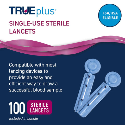 Compact Blood Glucose Meter Starter Kit With Case 100 Test Strips 100 Lancets Control Solution And Log Book pack