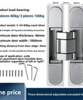 Heavy Duty Invisible Door Hinge Concealed Adjustable Cross Shaped Wooden Handle For Rock Solid Hidden Pantry Doors clean silver hardware.