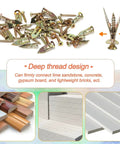 Self Drilling Drywall Anchor Kit With Zinc Plated Steel, 30 And 50 Pack, No Sweat Wall Mount Hardware With Screws, Easy Insertion For Quick, Solid Hangers On Walls For Shelves, Frames, And Lights. deep thread anchors with screws for gypsum board, concrete, and brick