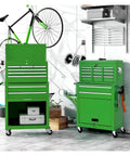 Rolling Tool Chest With 8 Drawers And 2-In-1 Detachable Tool Chests Workhorse Portable Heavy-Duty Steel Cabinet With lockable wheels in garage