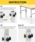 Level Up Your Setup With Four Piece White Metal Table Leg Extenders For Folding Desks Adjustable Height Risers installation steps