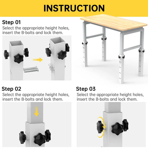 Level Up Your Setup With Four Piece White Metal Table Leg Extenders For Folding Desks Adjustable Height Risers installation steps