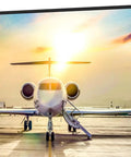 Top Shelf 55 Inch 4K UHD Commercial Display With Industrial Panel Built Tough For Non Stop 24 7 Operation And Smooth Zero Hassle Installation That Drops Straight Up Crystal Clear Picture Quality Anytime showcasing an airplane during sunset.