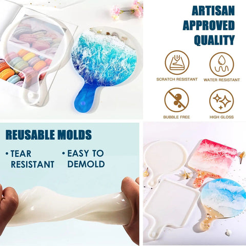All In One Epoxy Resin Kit For Beginners With Silicone Coaster Molds, Pigments, and Crystal Clear Resin Coasting Demonstration.