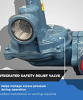 NMT NGR02-50 natural gas regulator with integrated relief valve, blue metal body, 1/2 in NPT, blue outlet