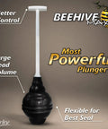 Heavy Duty Beehive Toilet Plunger To Knock Out Stubborn Clogs And Blast Away Nasty Gunk Fast With A Rock Solid T Handle Grip And Easy Storage Lock That Clears Every Bowl Shape Without Hassle, featuring large rubber head and flexible design.