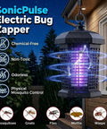 Electric Bug Zapper Indoor Outdoor 4200V High Voltage Mosquito Fly Killer With 365nm UV Light Waterproof Insect Trap